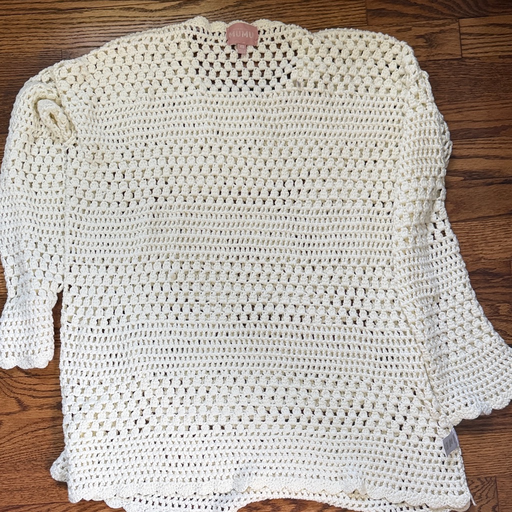 Mumu Cream Crochet Knit Sweater